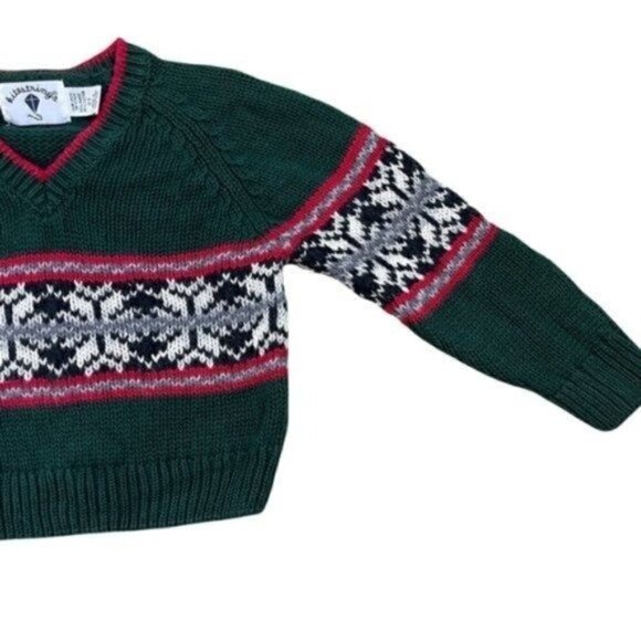 Kitestrings Knit fair Isle Long Sleeve Pullover Sweater Size 2T V-neck - Picture 4 of 8